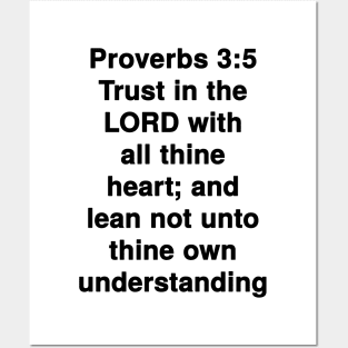 Proverbs 3:5  King James Version (KJV) Bible Verse Typography Posters and Art